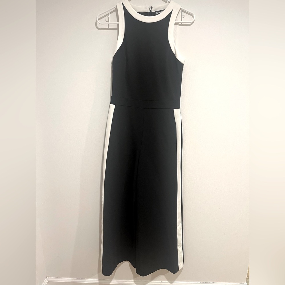 Karl Lagerfeld Monochrome Sleeveless Jumpsuit
